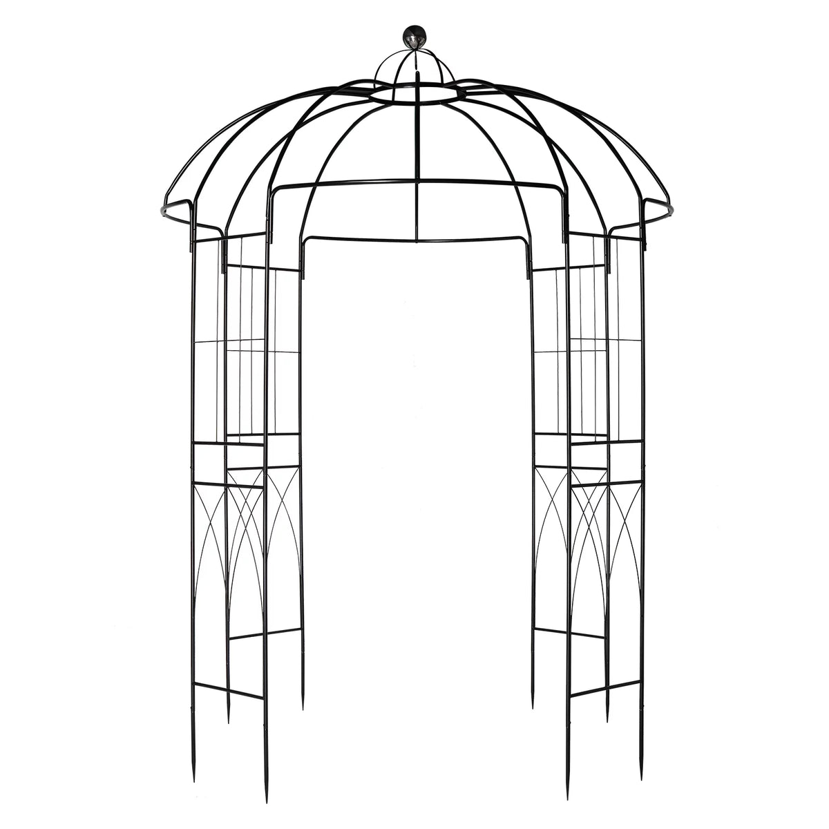 Black Outdoor Trellis Planter with Stakes O6781