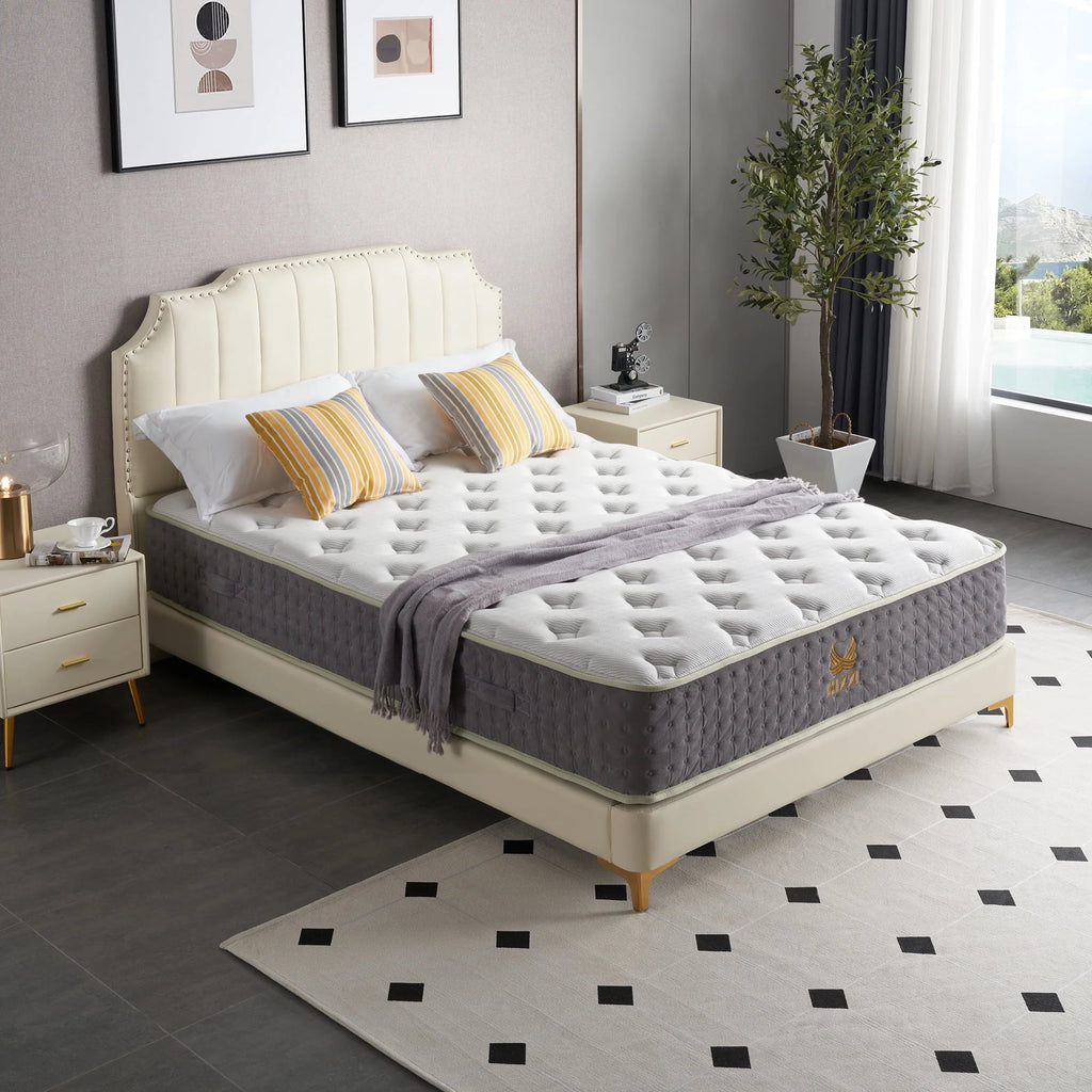 12 Inch Medium-Firm Hybrid Mattress with Cooling Gel Memory Foam Y91246
