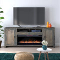 85 inch Rustic Solid Wood Fireplace TV Stand V265680
