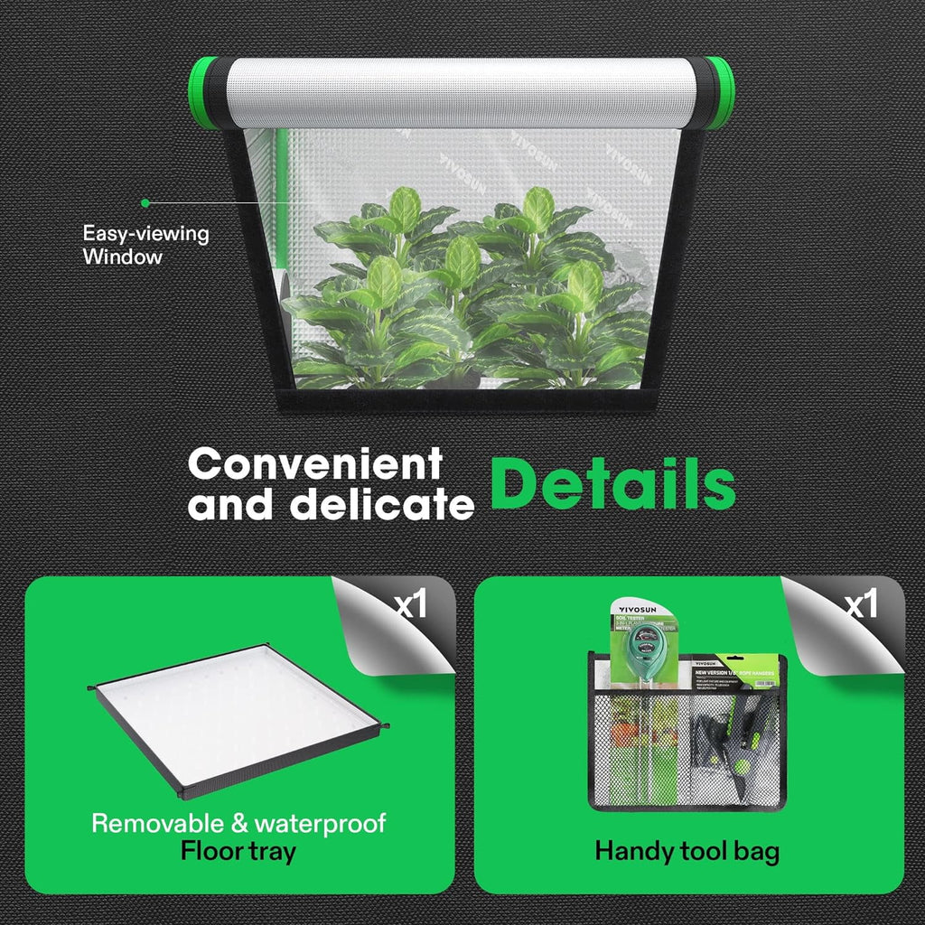 4x2 Grow Tent with Observation Window and Floor Tray Q53500